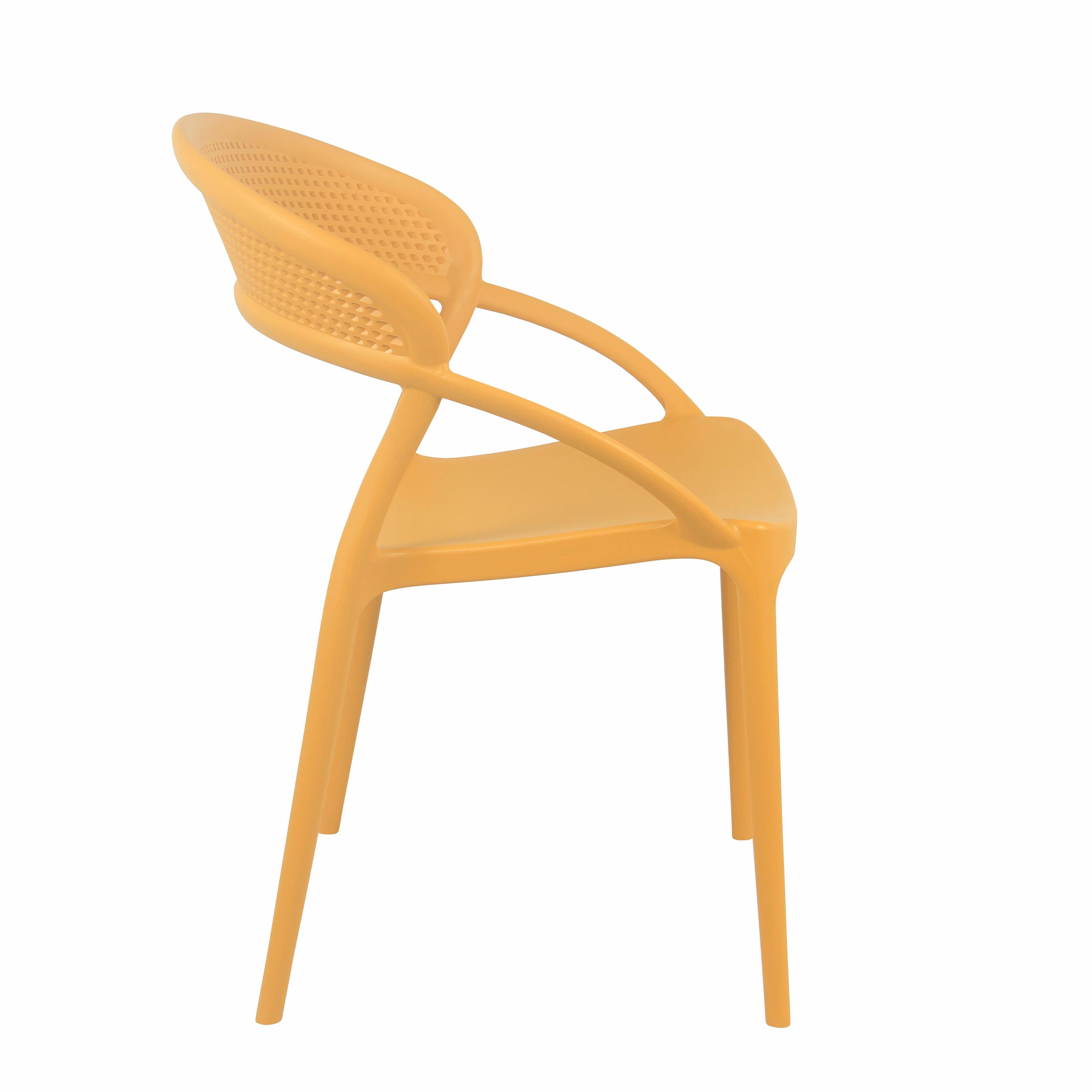Oviala - Lot de 4 chaises de terrasse jaune moutarde Madrid - Oviala - Imagen 4