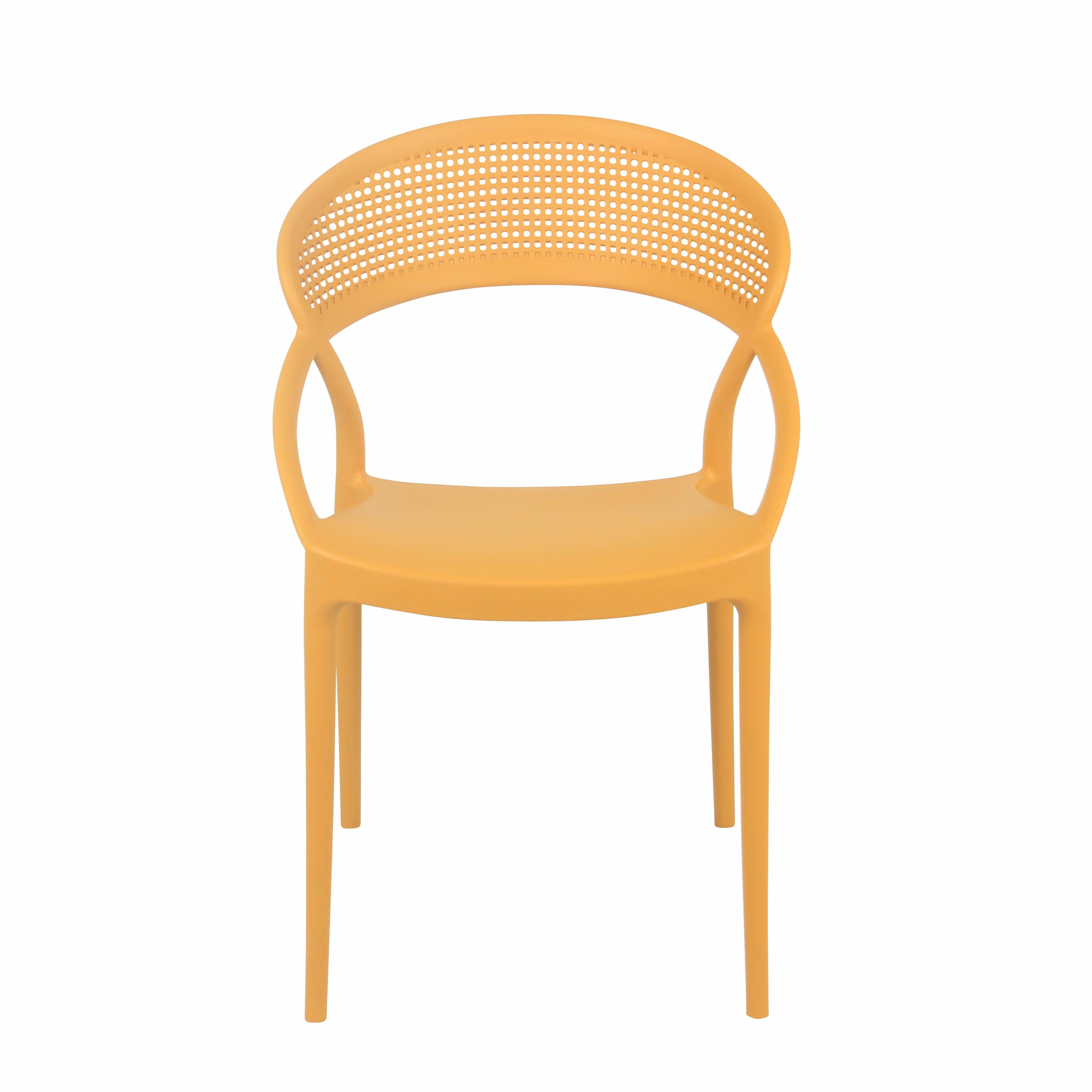 Oviala - Lot de 4 chaises de terrasse jaune moutarde Madrid - Oviala - Imagen 3