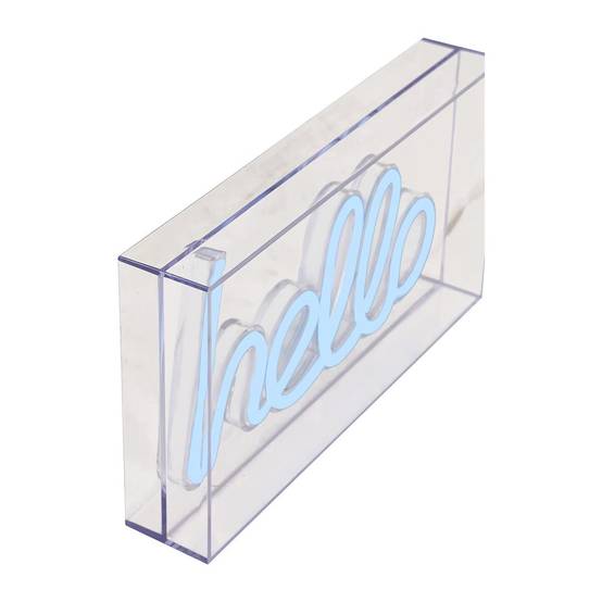 Lampe Néon LED à Poser "Hello" 23cm Bleu - Image 2