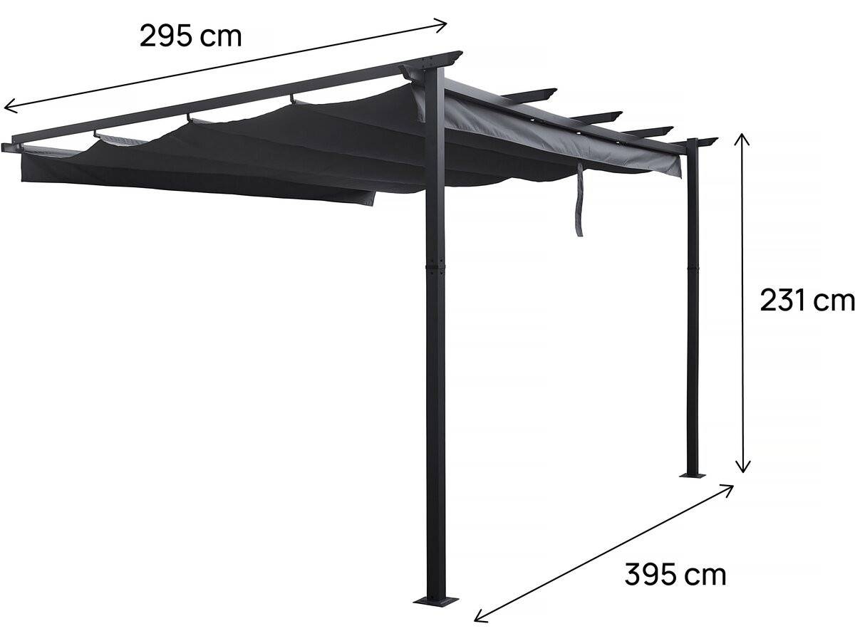 Habitat Et Jardin - Pergola Adossée En Aluminium Avec Toit Rétractable-  3 X 4 M -  Gris -habitat Et Jardin - Image 4