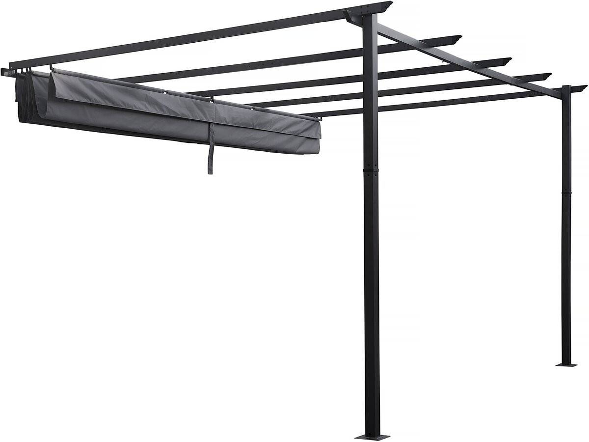 Habitat Et Jardin - Pergola Adossée En Aluminium Avec Toit Rétractable- 3 X 4 M - Gris -habitat Et Jardin - Image 3