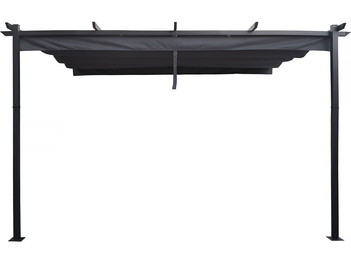 Habitat Et Jardin - Pergola Adossée En Aluminium Avec Toit Rétractable-  3 X 4 M -  Gris -habitat Et Jardin - Image 1