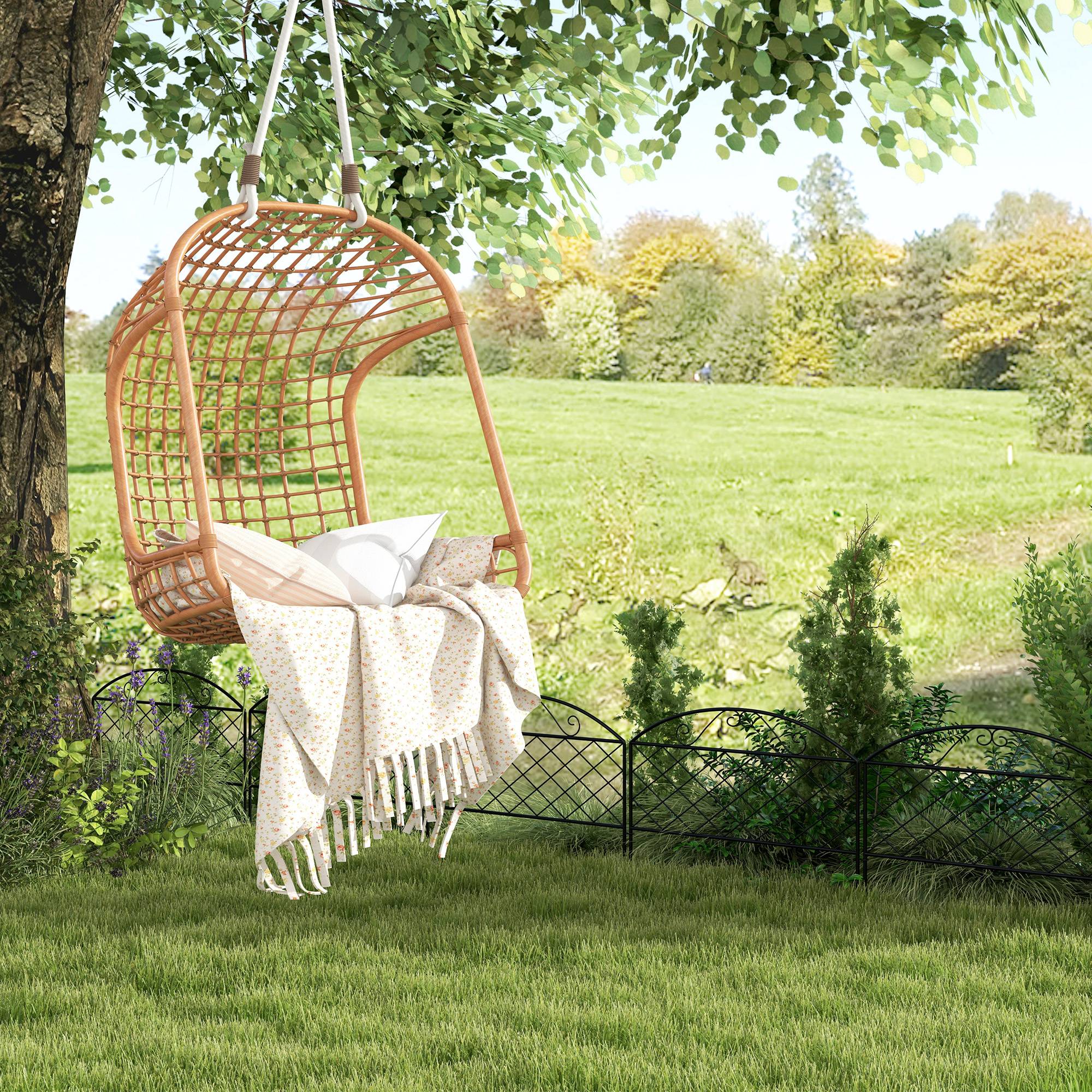 Lot de 5 panneaux de clôture de jardin décoratives en métal, bordure de jardin, parterre de fleurs - dim. 305 x 43 cm - Image 9