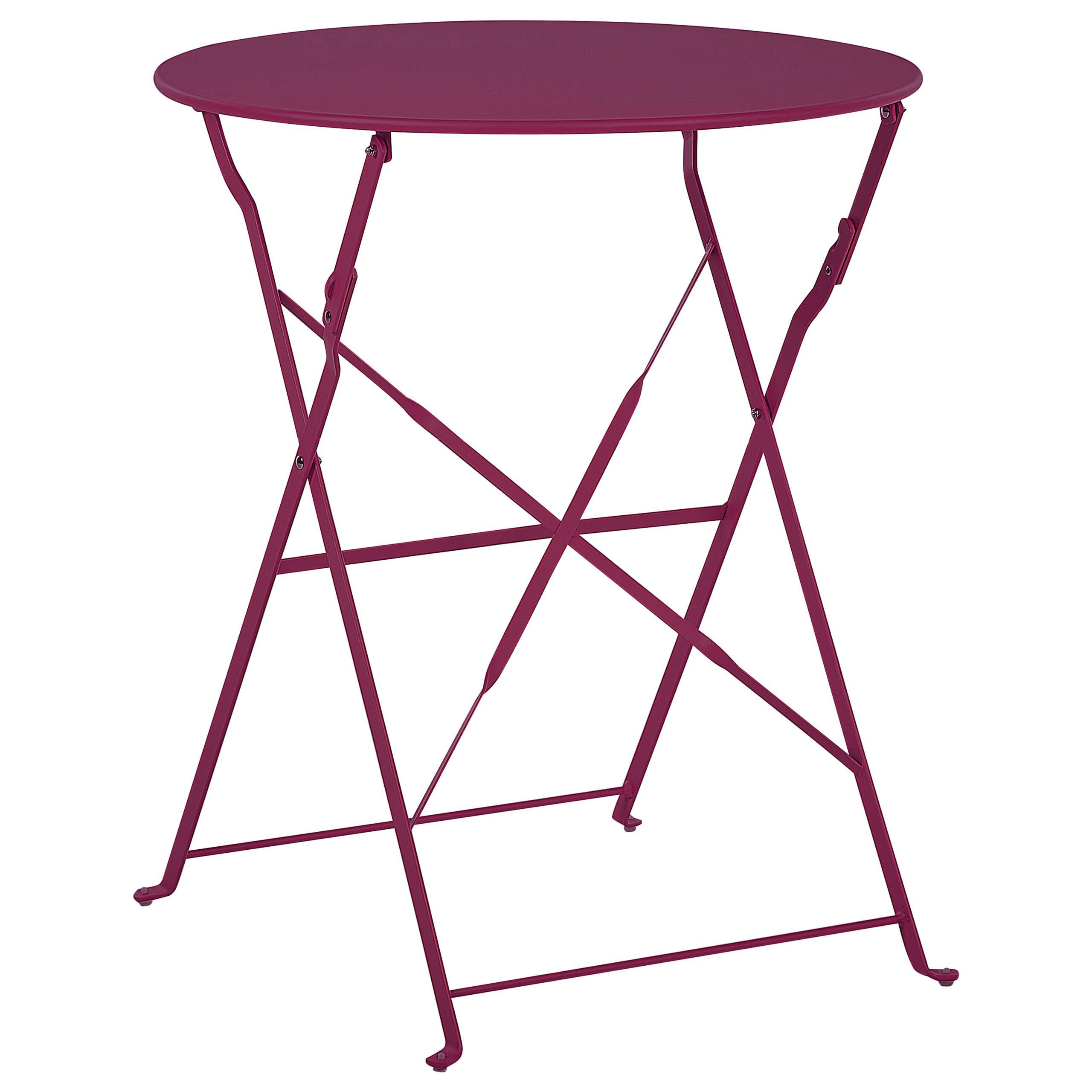 Beliani - Set de bistrot, 2 Personnes Acier Rouge Bordeaux FIORI - Beliani - Imagen 6