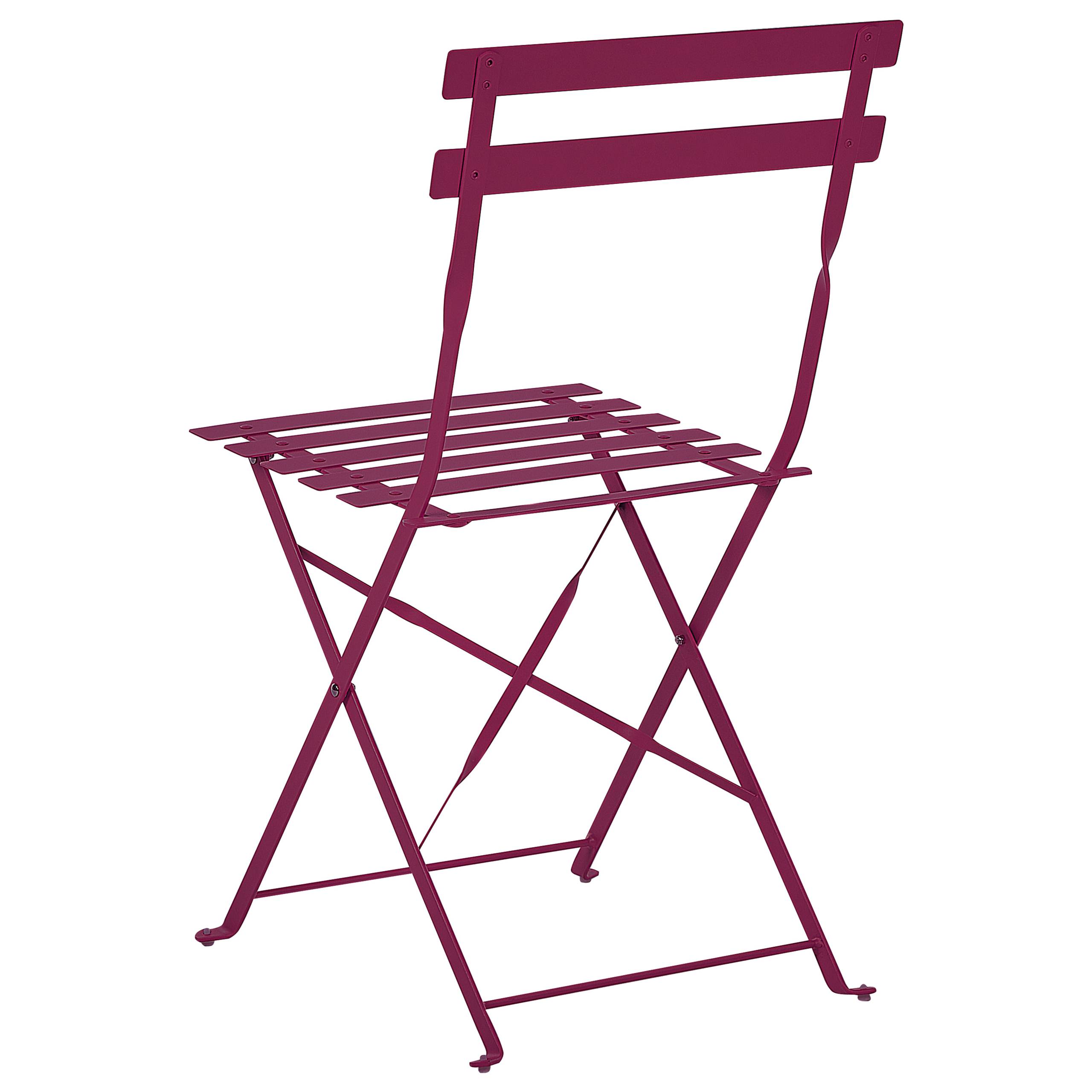 Beliani - Set de bistrot, 2 Personnes Acier Rouge Bordeaux FIORI - Beliani - Imagen 5