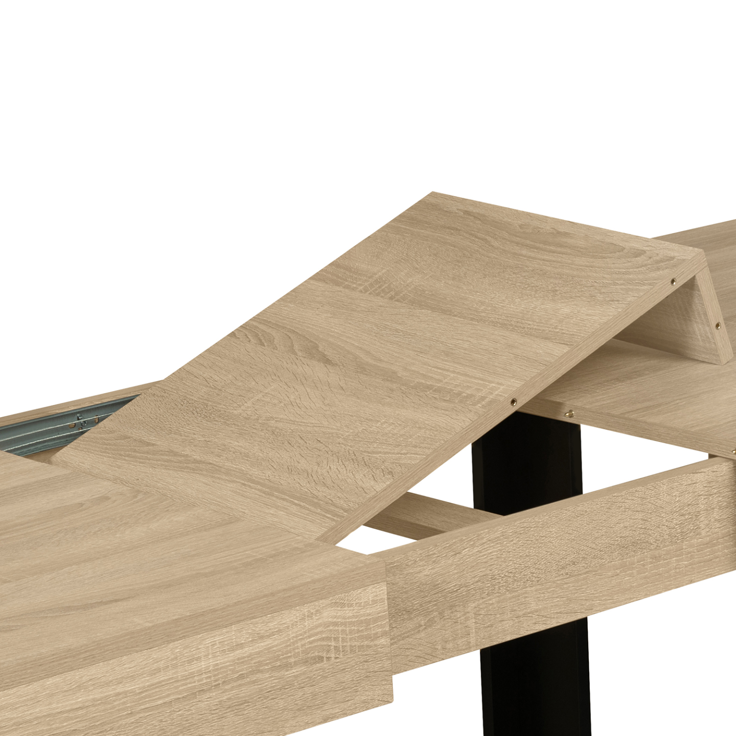 Table à manger extensible rectangle PHOENIX 4-8 personnes bois et noir 160-200 cm - Image 7