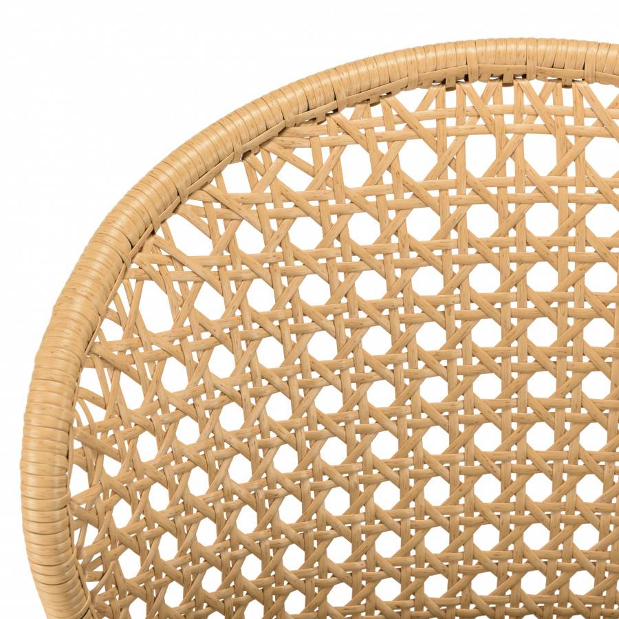 Macabane - MALO - SALON DE JARDIN 4 PERS. - 1 Table ronde 120x120cm et 4 chaises beiges et noires - Imagen 9