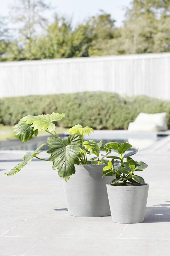 Ecopots - Pot Rond Amsterdam 20 Blanc Gris - Ø 20 x H. 17,5 cm - 4 L ECOPOTS - Imagen 4