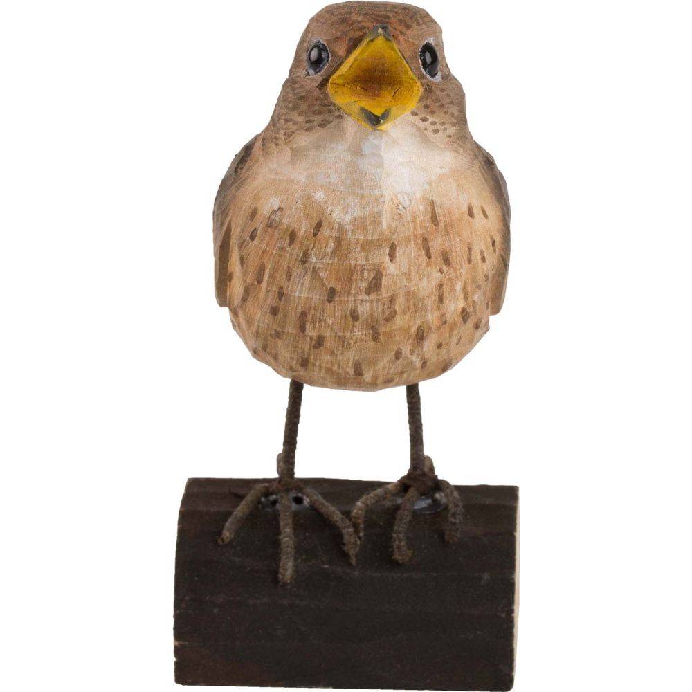 Rossignol progné en bois sculpté à la main 12.5 x 4.9 x 9.9 cm Wildlife Garden - Imagen 3