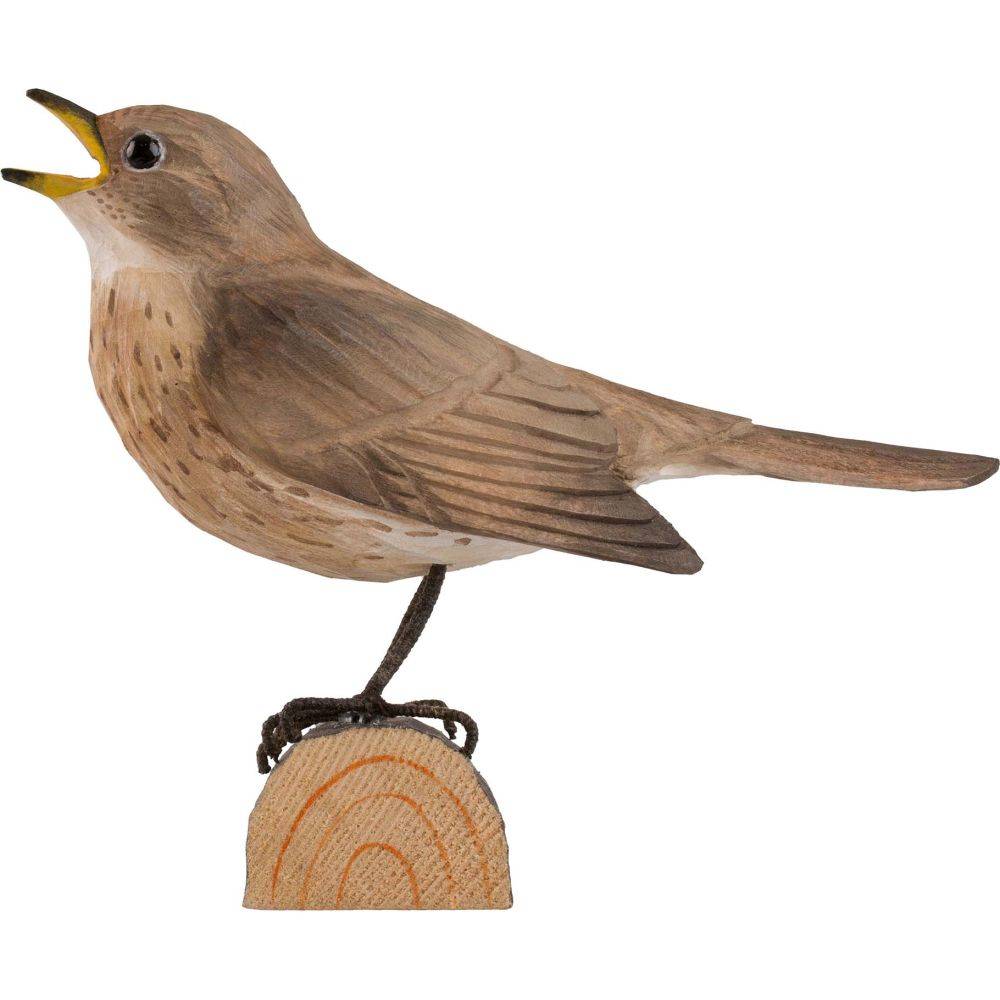 Rossignol progné en bois sculpté à la main 12.5 x 4.9 x 9.9 cm Wildlife Garden - Imagen 4