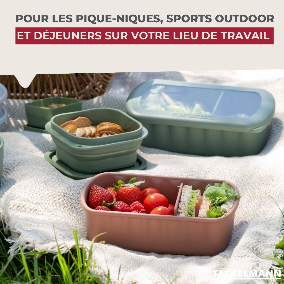 Lot de 2 lunch box 1L avec 2 ustensiles de cuisine Fackelmann Storage - Image 4