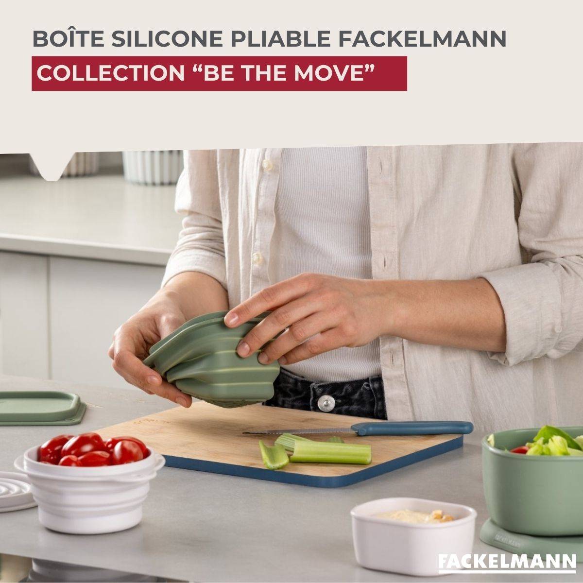Lot de 2 lunch box 1L avec 2 ustensiles de cuisine Fackelmann Storage - Image 2