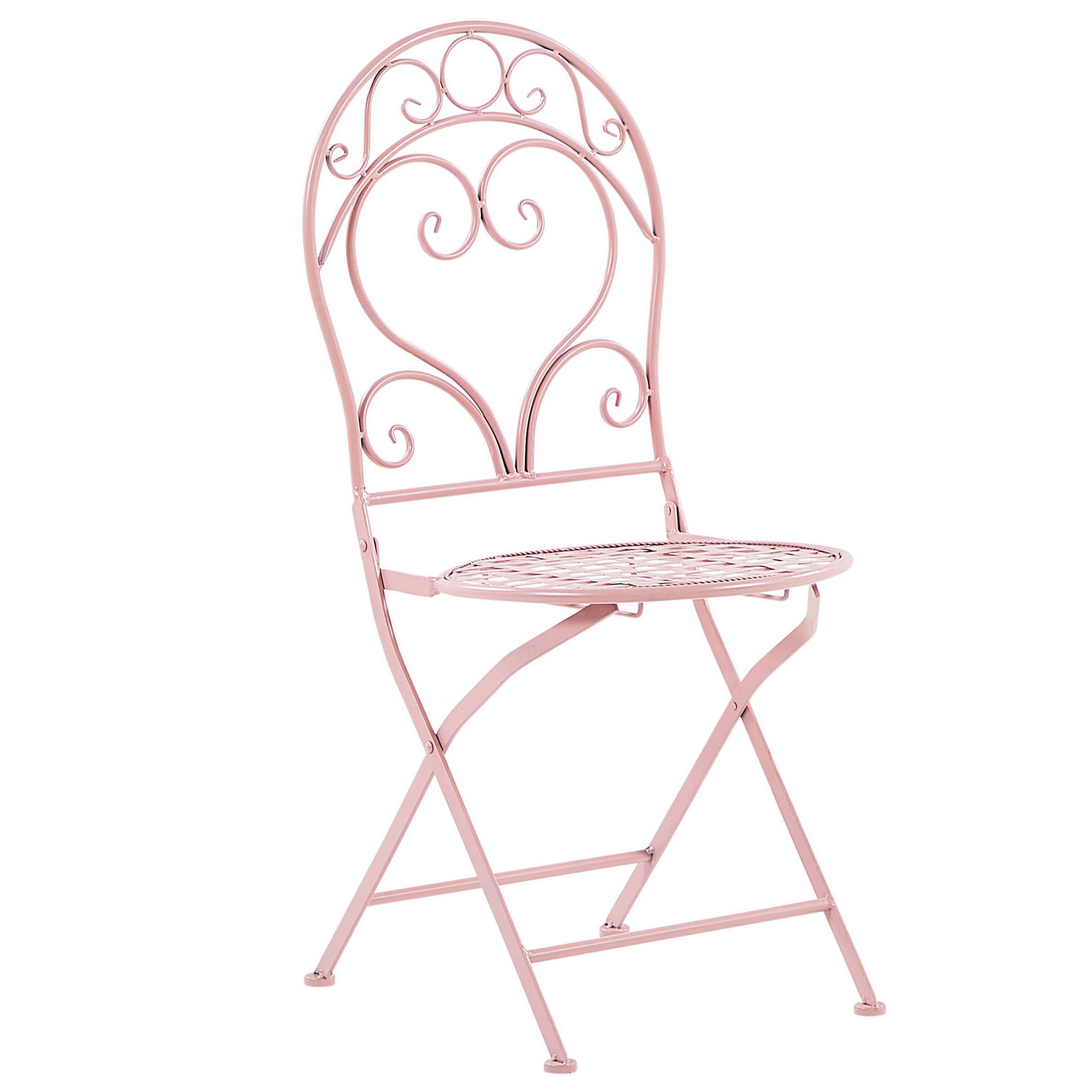 Beliani - Chaise de jardin Métal Rose ALBINIA - Beliani - Imagen 4
