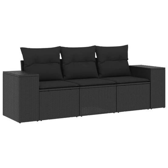 ComfortXL - Petit salon de jardin 3 places en résine tressée modulable pour balcon et terrasse Noir – ComfortXL Outdoor Living - Image 2