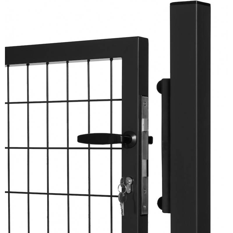 Portillon grillagé en acier galvanisé maille 100 x 50 L 1m20 x 1m00 Noir - Easy Clôture - Imagen 2