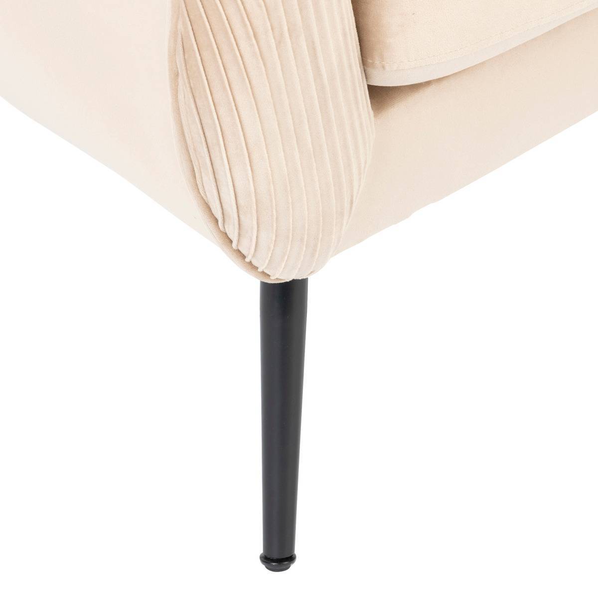 Atmosphera - Fauteuil Solaro velours beige - Atmosphera Créateur d'intérieur - Image 4