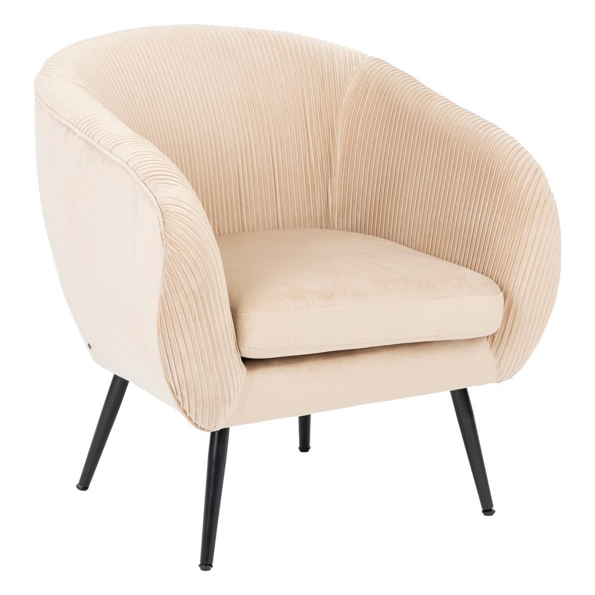 Atmosphera - Fauteuil Solaro velours beige - Atmosphera Créateur d'intérieur - Image 2