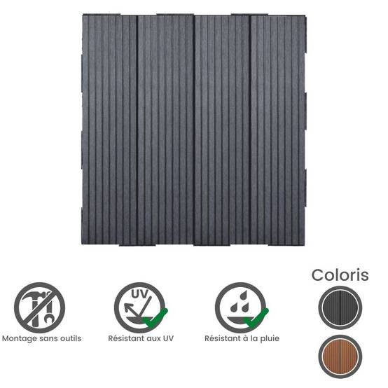 Dalle en composite Snap & Go (lot de 4) - Gris 30 x 30 cm - Snap & Go - Image 3