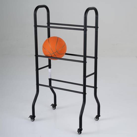 Rack à Ballons 3 Couches, Porte-Ballon Support de Rangement avec 4 Roues Universelles, Cadre en Métal, Organiseur d'Équipements Sportifs pour Garage S - Image 1