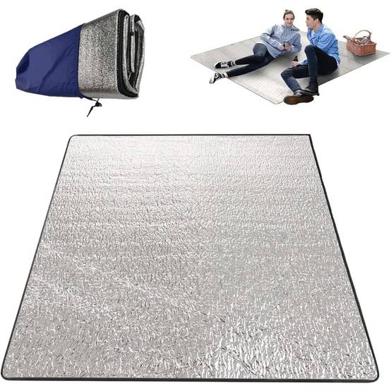 Tapis-Tapis de camping isolant 200x200 cm aluminium double face - Living123 - Image 1