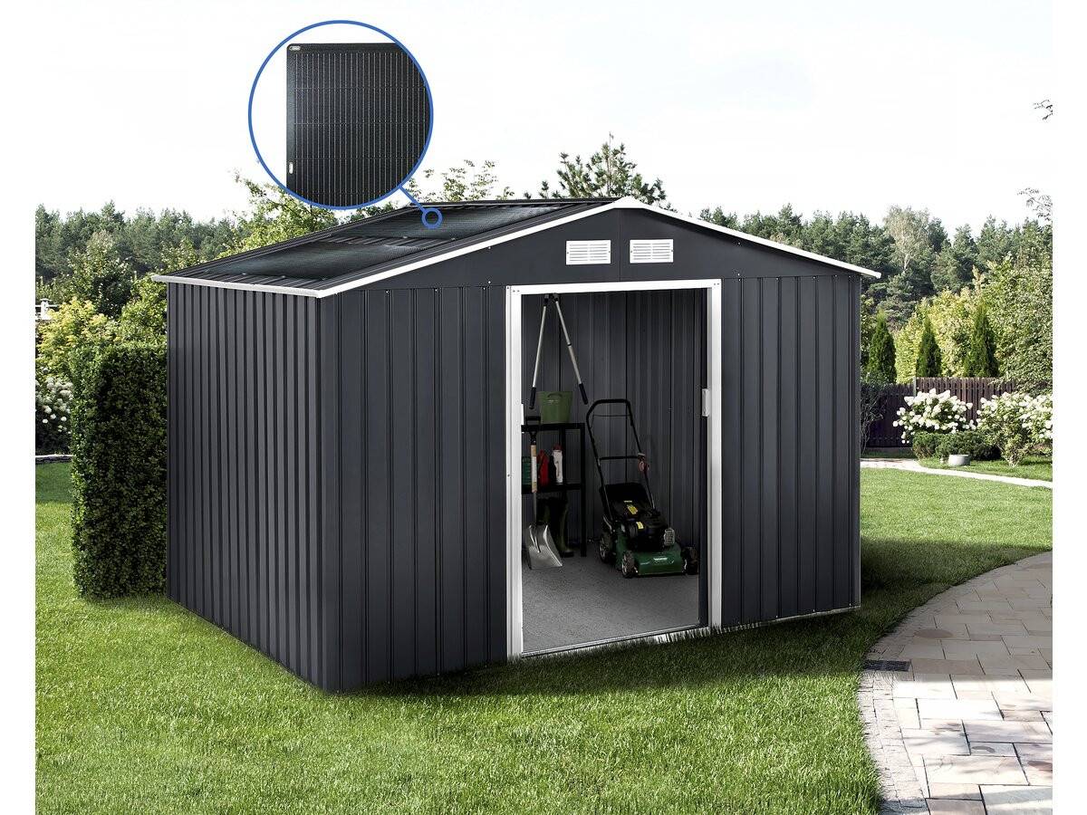 Habitat Et Jardin - Abri De Jardin Métal - "vegas" - 7.06 M² Avec Panneaux Solaires - Gris -habitat Et Jardin - Imagen 2