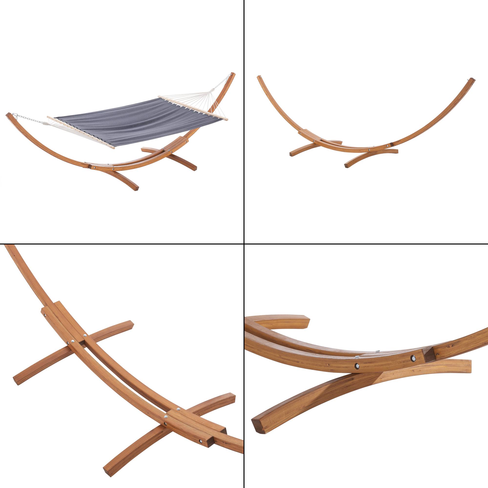 Hamac avec Grand Cadre en Bois Langadia 415 x 120 x 125 cm [en.casa] - Imagen 6