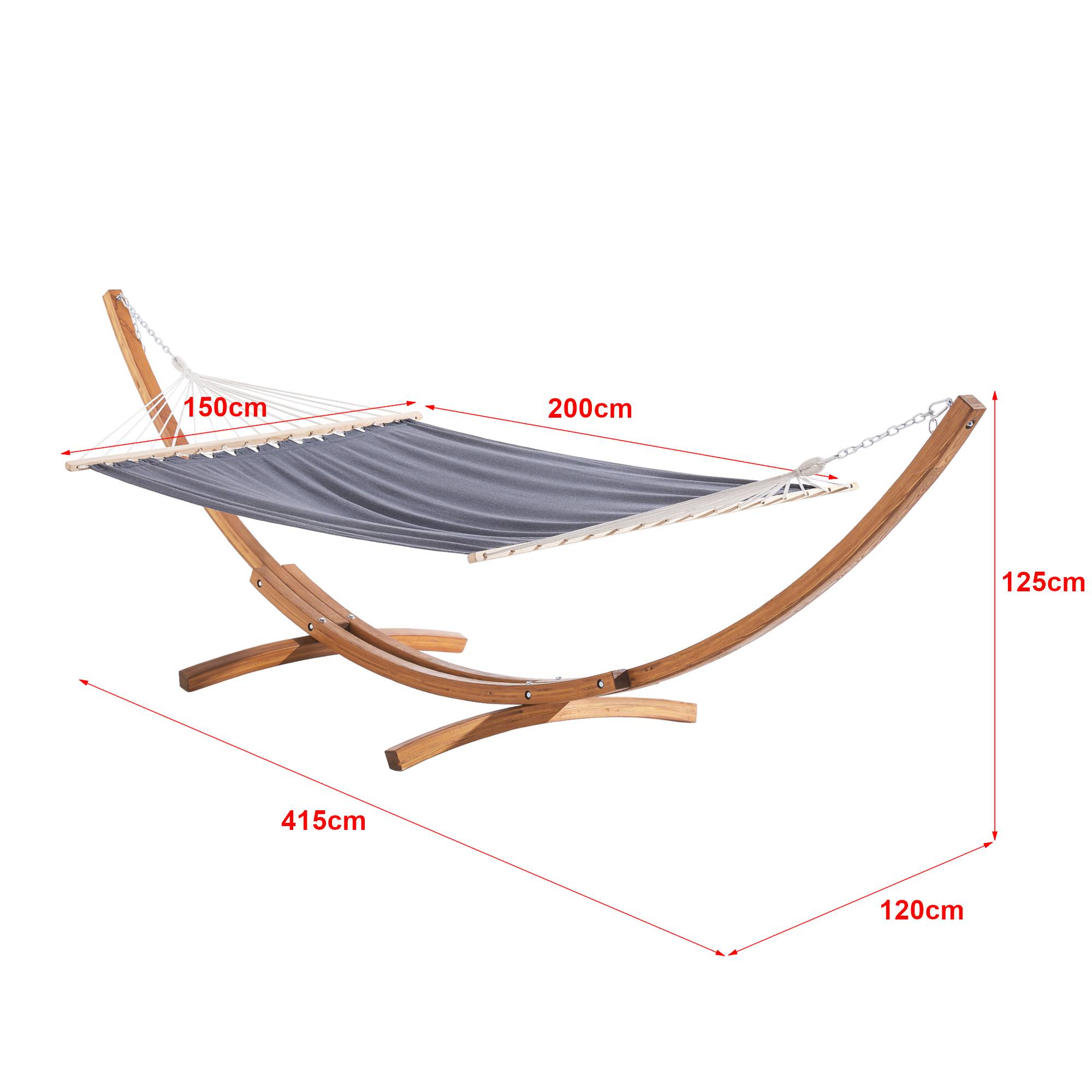 Hamac avec Grand Cadre en Bois Langadia 415 x 120 x 125 cm [en.casa] - Imagen 3