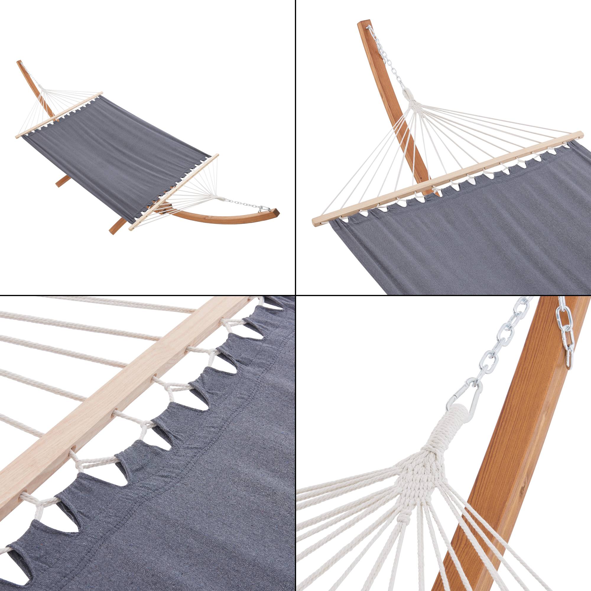 Hamac avec Grand Cadre en Bois Langadia 415 x 120 x 125 cm [en.casa] - Imagen 7