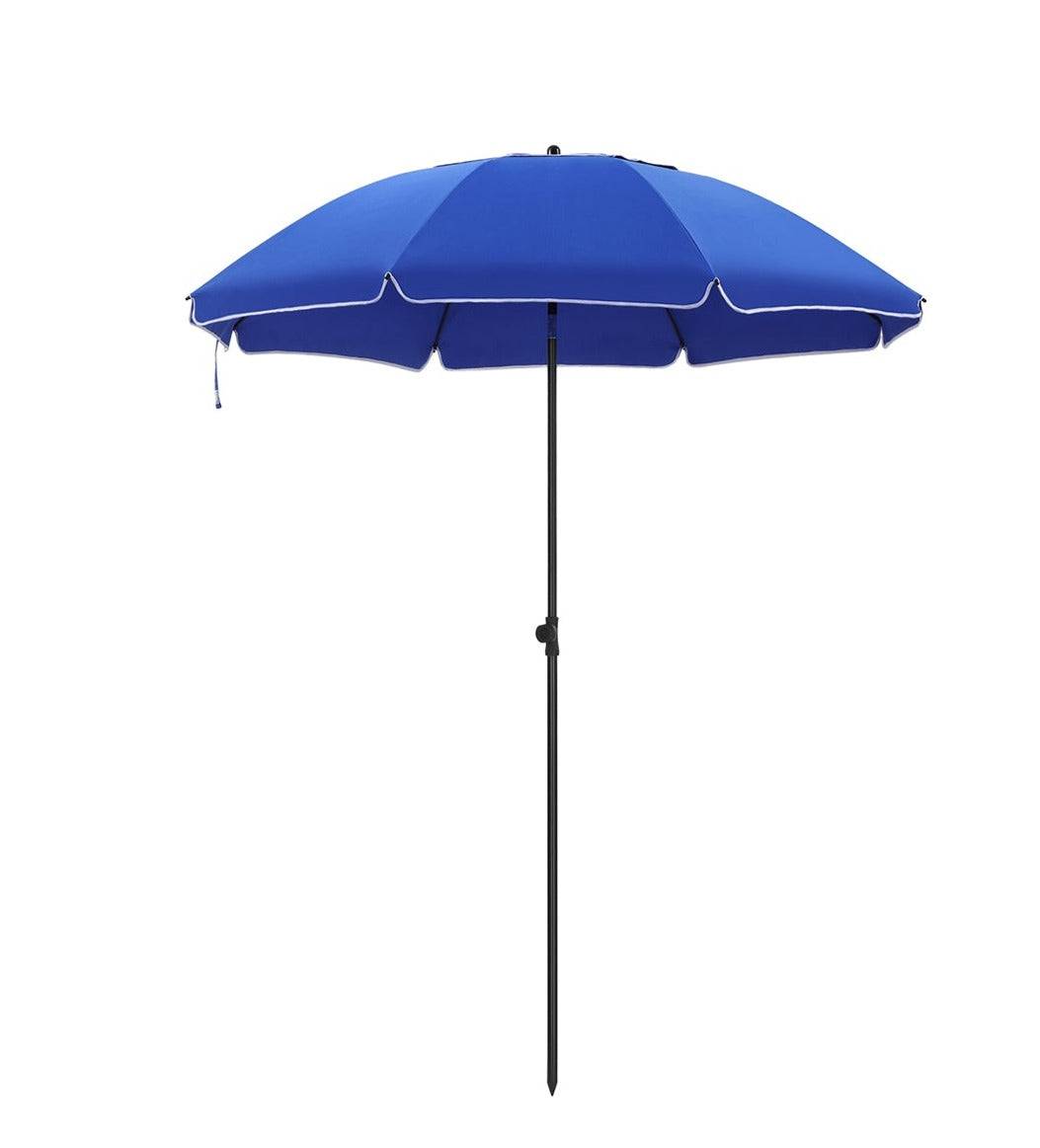Helloshop26 - Parasol de jardin diamètre 2 m ombrelle protection upf 50+ inclinable portable résistant au vent baleines en fibre de verre avec sac bleu gpu65buv1 - Imagen 1