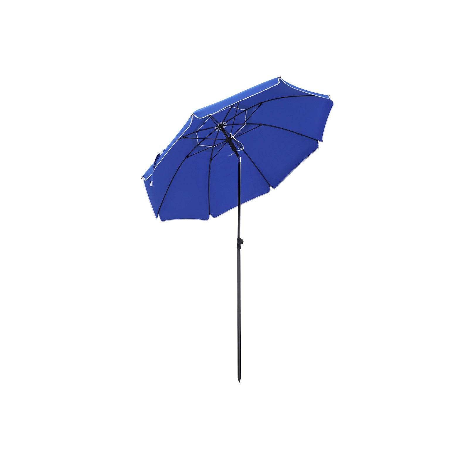 Helloshop26 - Parasol de jardin diamètre 2 m ombrelle protection upf 50+ inclinable portable résistant au vent baleines en fibre de verre avec sac bleu gpu65buv1 - Imagen 2