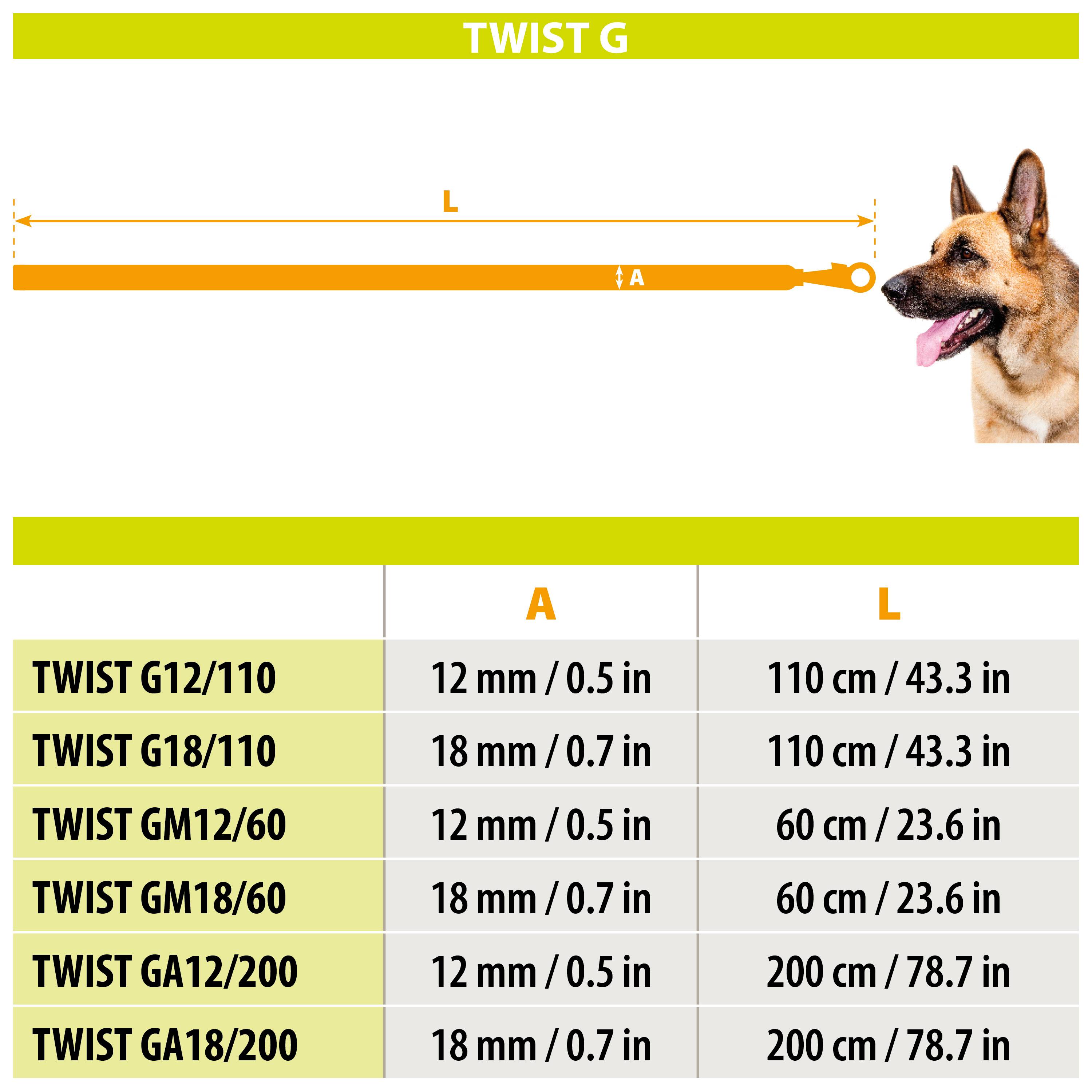 Ferplast - Laisse pour Chiens en Nylon tressé TWIST MATIC G18/110, avec Mousqueton Magnétique Automatique - Imagen 2