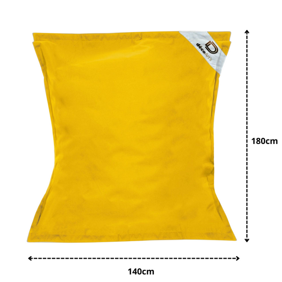 Housse Pouf Géant XXL Déhoussable Intérieur Extérieur Deco Arts - Jaune Miel Salon Jardin - Rembourrage Non Inclus 140x180cm