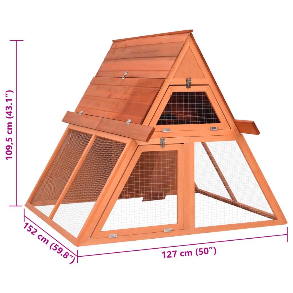 Vidaxl - Clapier 152x127x109,5 cm Bois de sapin massif vidaXL 171458 - Imagen 3