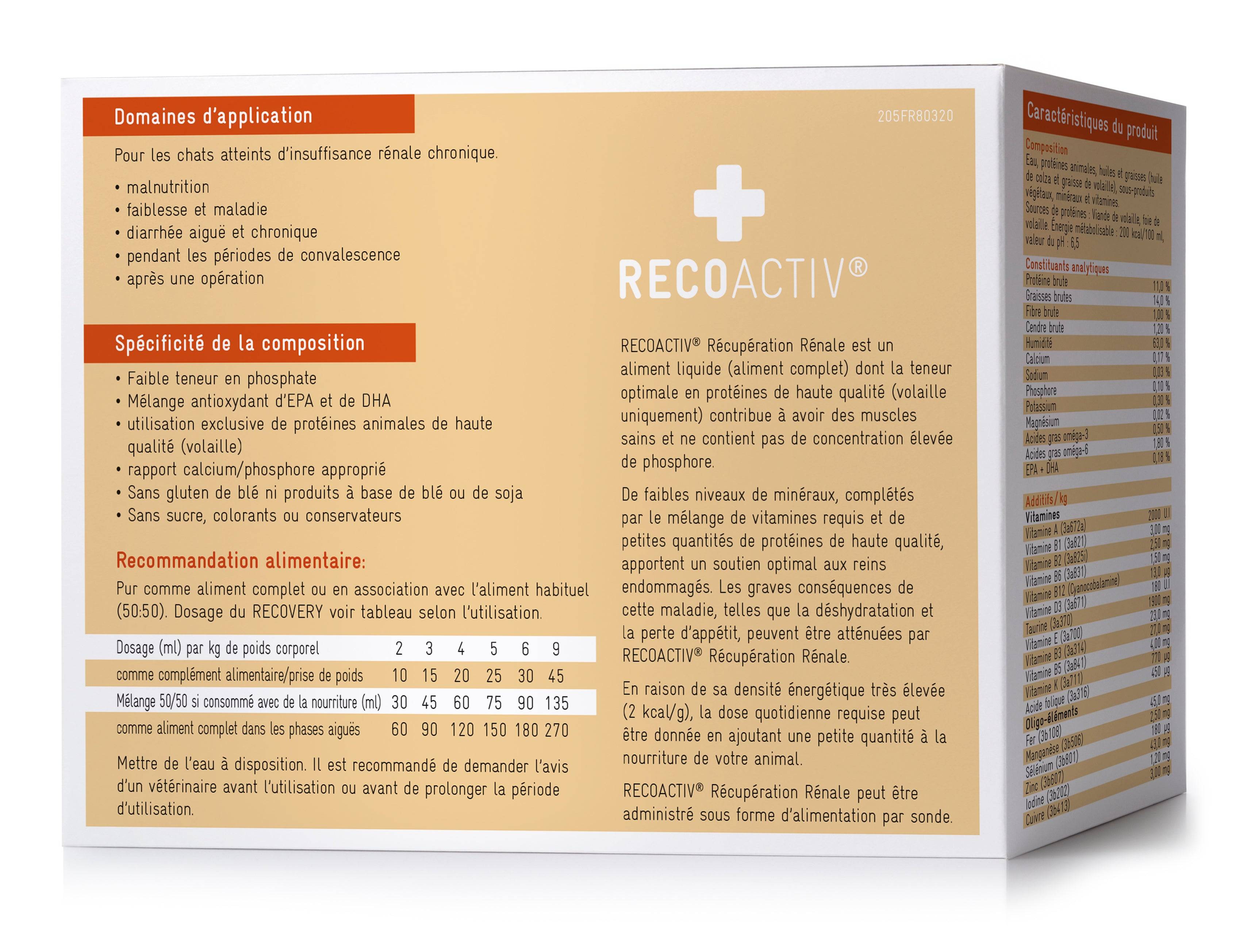 Recovery Rénale Tonique pour chats, 3 x 90 ml, en cas de troubles de la fonction rénale, pendant la convalescence, pour la prise de poids - RECOACTIV® - Imagen 2
