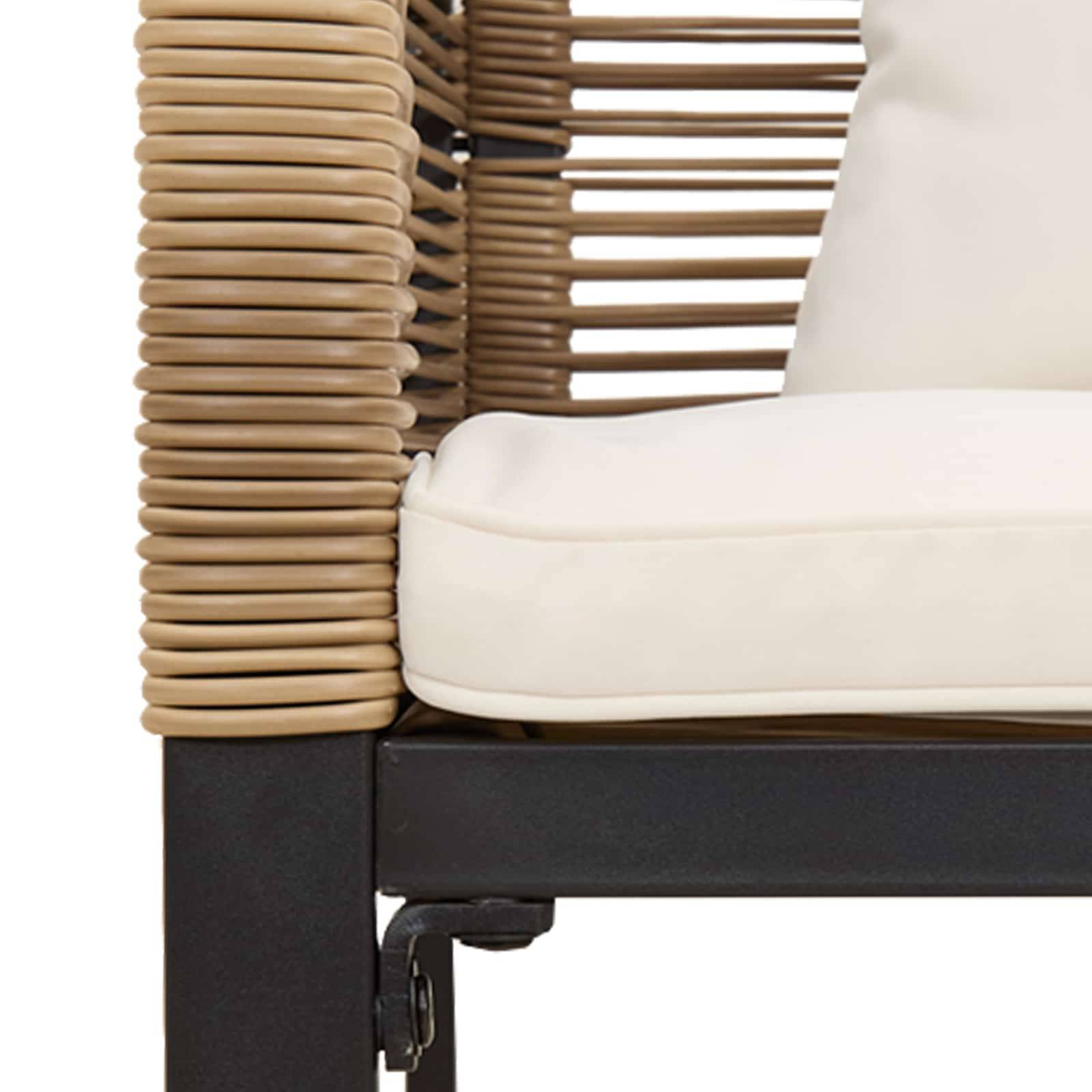 Vidaxl - Ensemble de meubles d'extérieur-Salons de jardin Beige et blanc crème polyrotin 582152 - Image 8