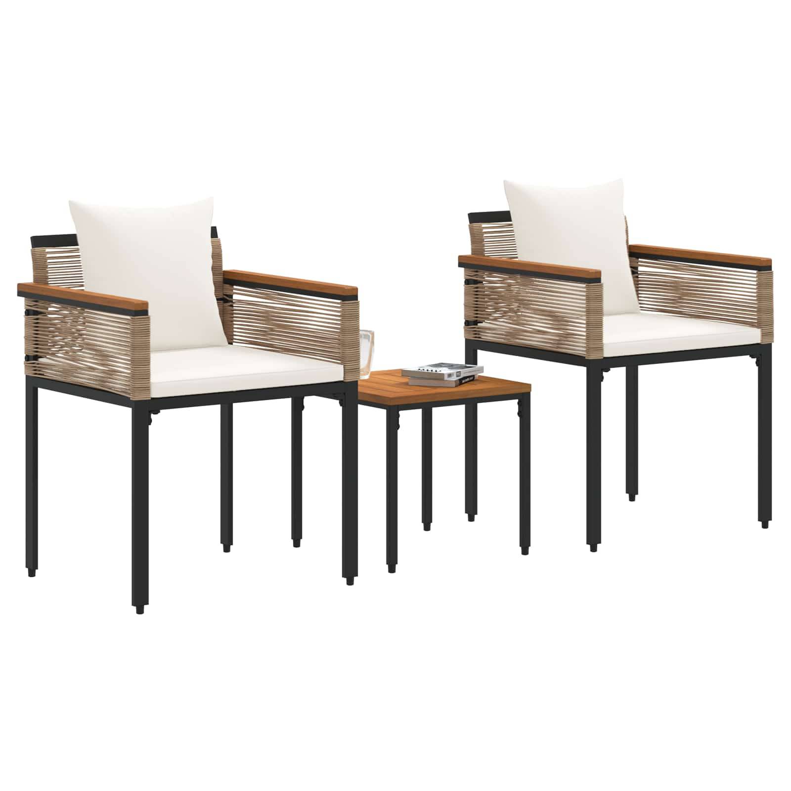 Vidaxl - Ensemble de meubles d'extérieur-Salons de jardin Beige et blanc crème polyrotin 582152 - Image 3