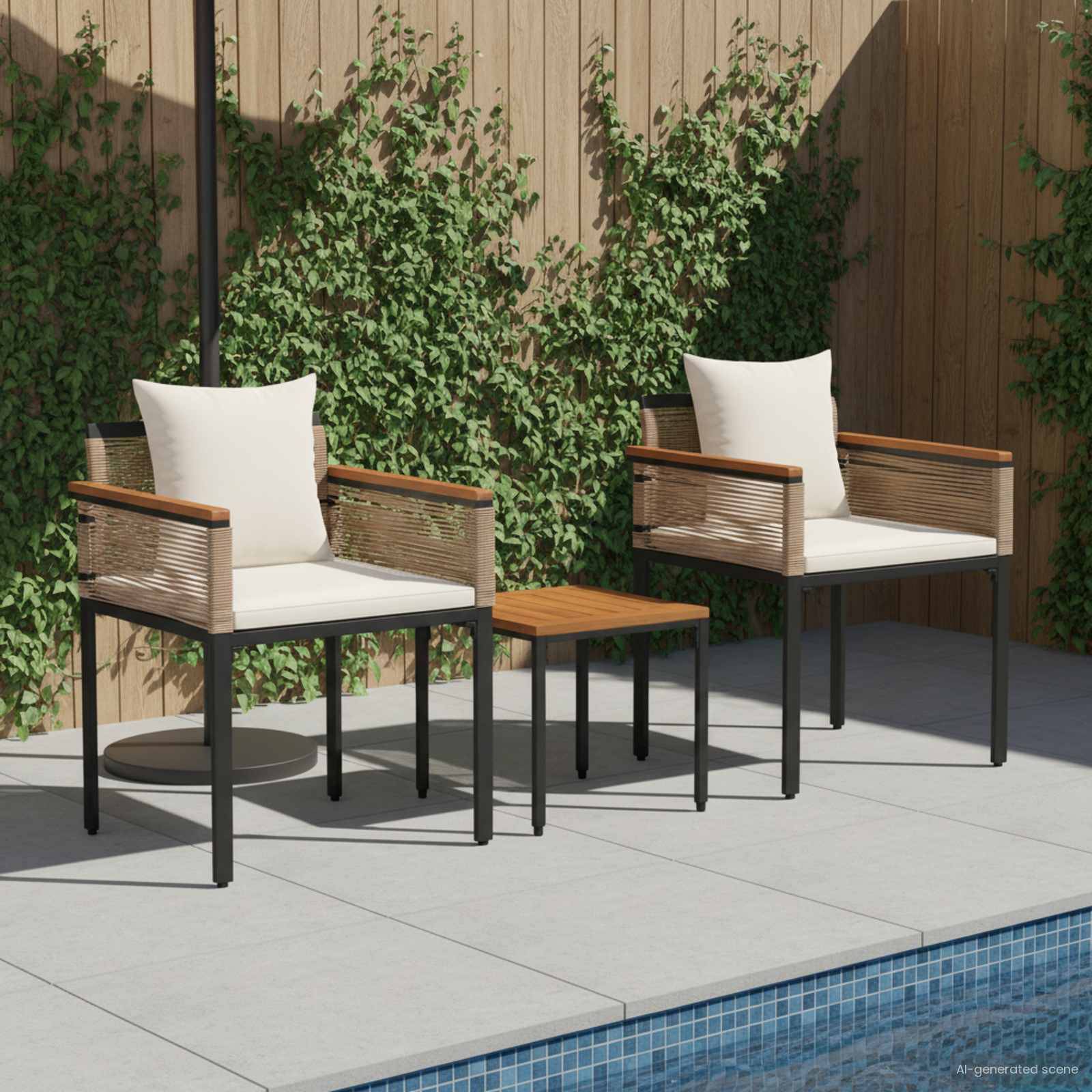 Vidaxl - Ensemble de meubles d'extérieur-Salons de jardin Beige et blanc crème polyrotin 582152 - Image 1