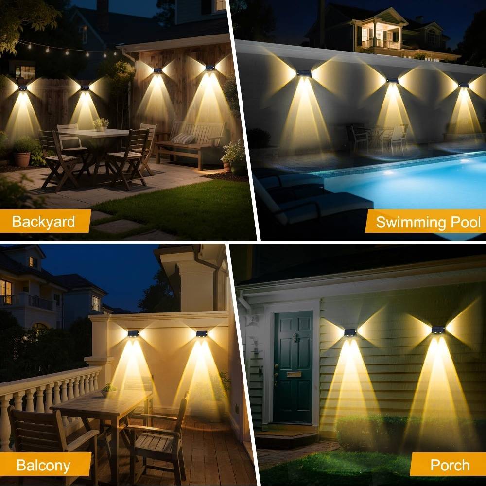 Applique Murale Extérieur Solaire 4 LED 4 Pièces -IntiMeg - Image 2
