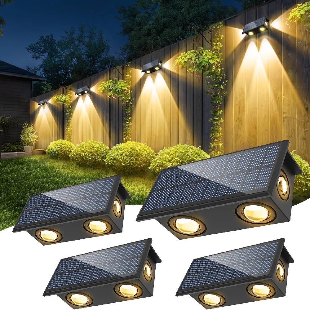 Applique Murale Extérieur Solaire 4 LED 4 Pièces -IntiMeg - Image 1