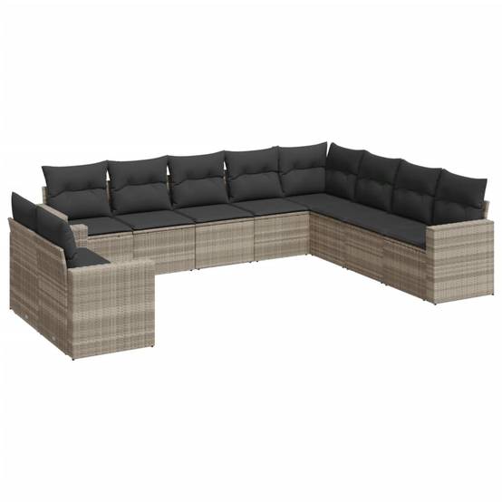 Salon de jardin bas 10 places Résine Tressée Gris Clair avec Rangement sous Assise – ComfortXL Outdoor Living - Image 2