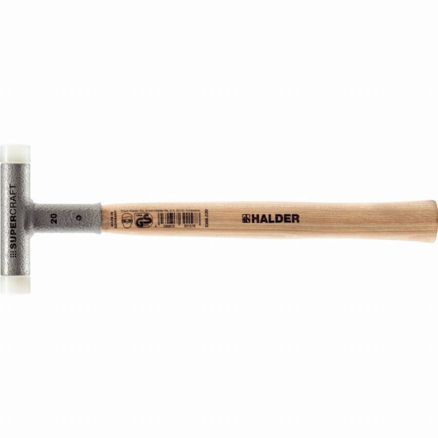 Maillet SUPERCRAFT, avec manche, vernis, en Hickory réduisant les vibrations, ergonomique - D=20 mm - 3366.020