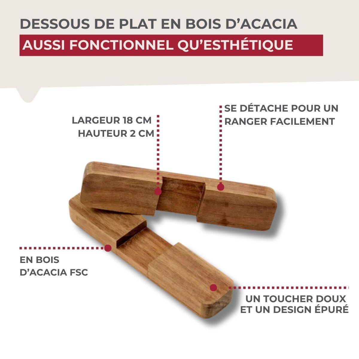 Dessous de Plat 18 cm Fackelmann Acacia - Image 6