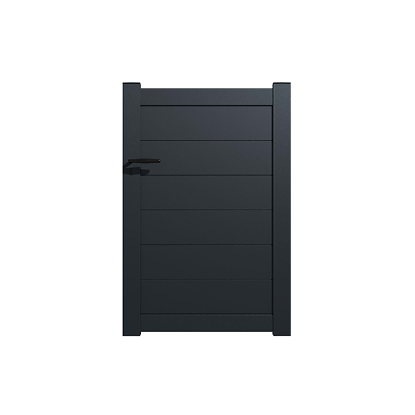 Portail Packit - Portillon alu modèle plein en kit dim. L.1000 (entre piliers) x H.1500 mm  Gris (RAL 7016)