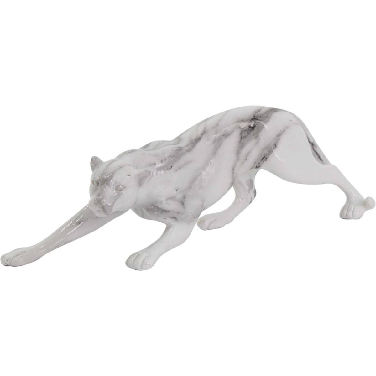 Origen - Léopard en résine effet marbre blanc Origen - Imagen 1