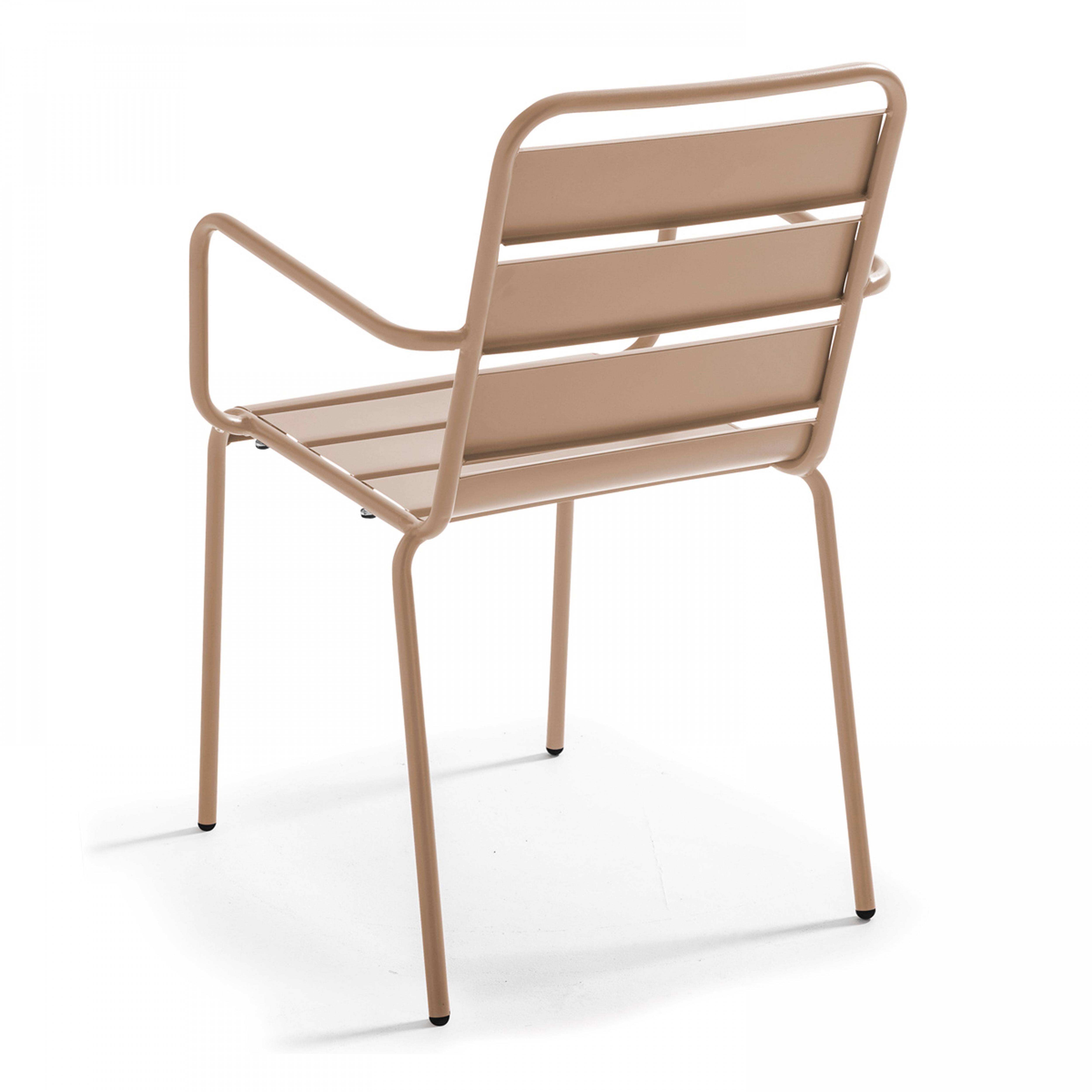 Oviala - Fauteuil de jardin en métal taupe Palavas - Oviala - Imagen 5