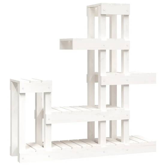 Helloshop26 - Support à plantes en bois massif maison jardin 92 x 25 x 97 cm design unique ambiance cosy en pin blanc - Image 1