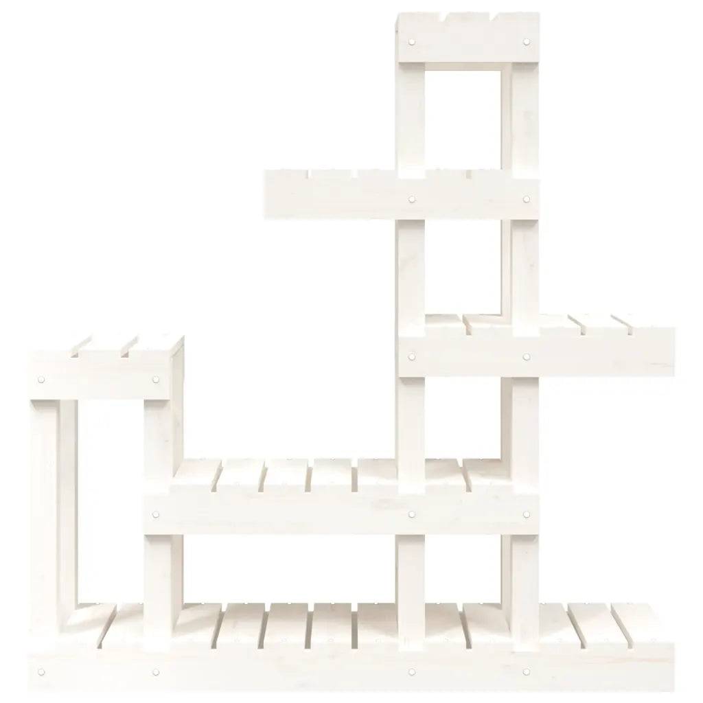 Helloshop26 - Support à plantes en bois massif maison jardin 92 x 25 x 97 cm design unique ambiance cosy en pin blanc - Image 2