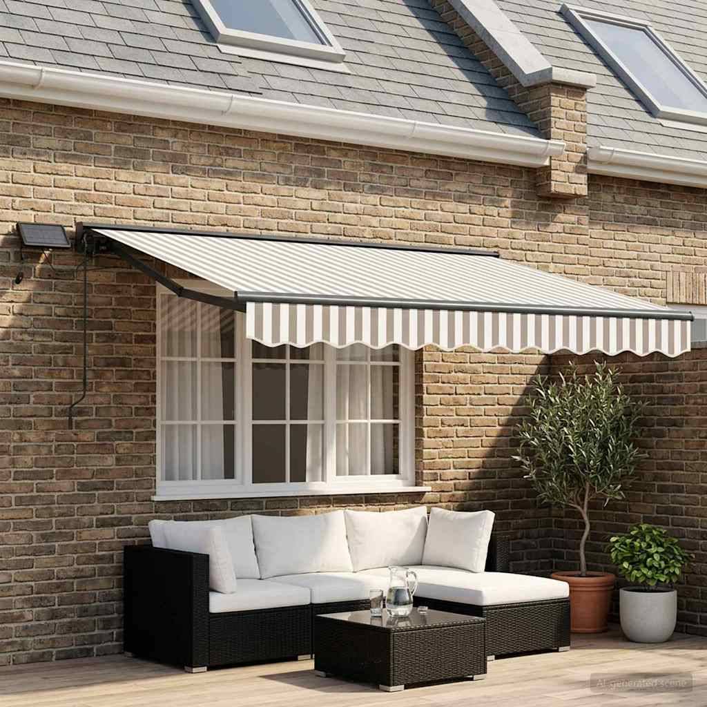 ComfortXL - Store banne semi-coffre polyester alu pour jardin avec LED 3,5x2,5m gris clair - ComfortXL Outdoor Living - Image 3