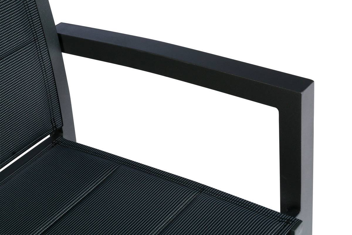 Hesperide - Fauteuil de jardin empilable "Allure" gris poivre & graphite aluminium traité époxy Hespéride - Imagen 3
