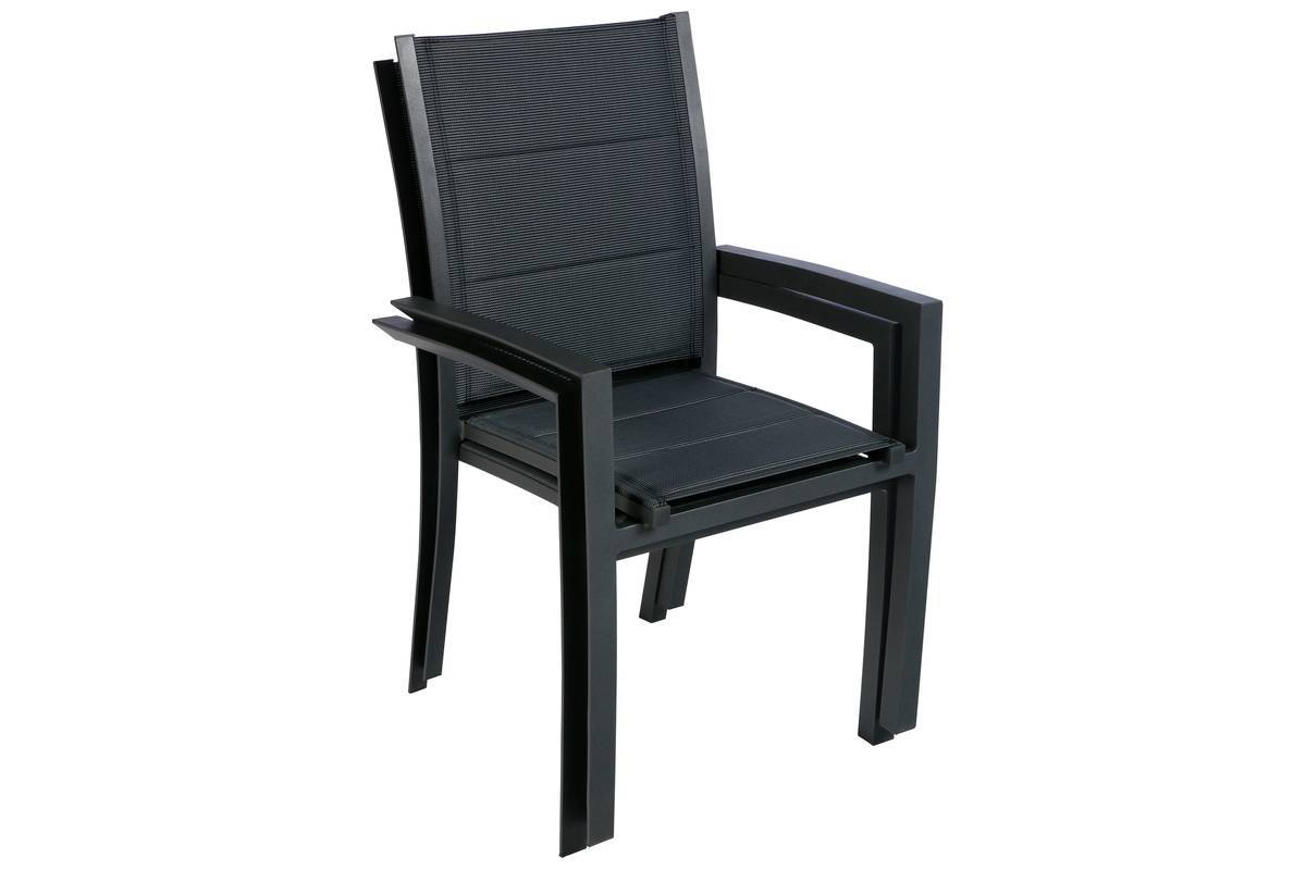 Hesperide - Fauteuil de jardin empilable "Allure" gris poivre & graphite aluminium traité époxy Hespéride - Imagen 2
